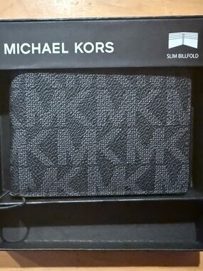 Michael Kors Black Slim Billfold Card Wallet